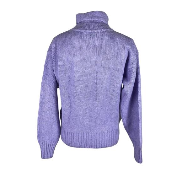 Vintage Meister Purple Snowflake Mohair Blend Ski Turtleneck Sweater Size Small - Picture 3 of 6